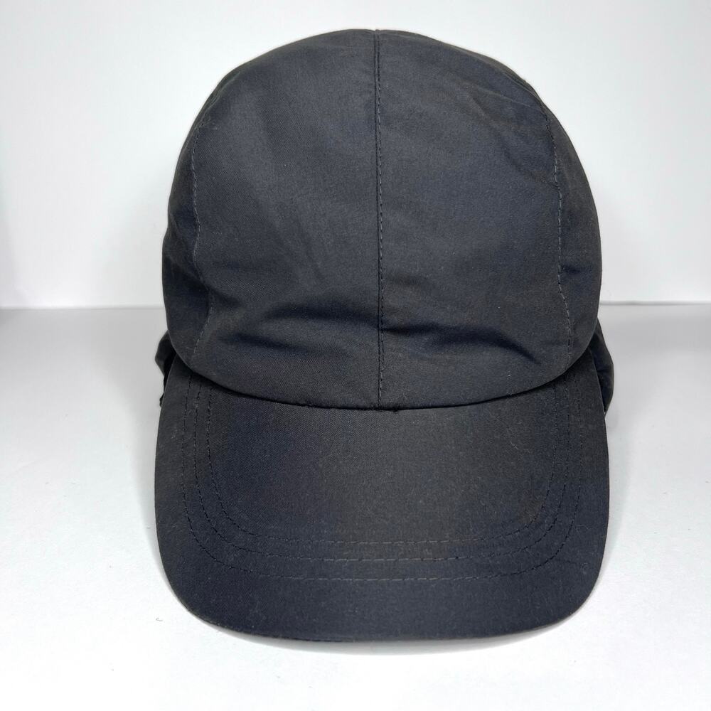 Eddie Bauer Down Insulated Winter Cap Hat Ear Flaps Fleece Lined Black L/XL